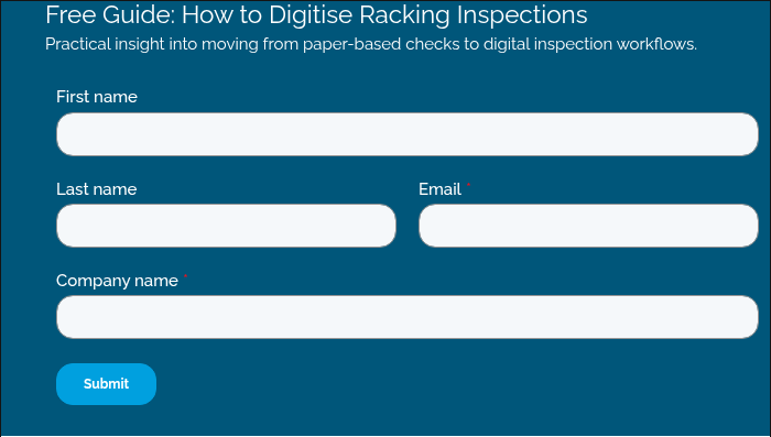 Free Guide: How to Digitise Racking Inspections Practical insight into moving from paper-based checks to digital inspection workflows.  