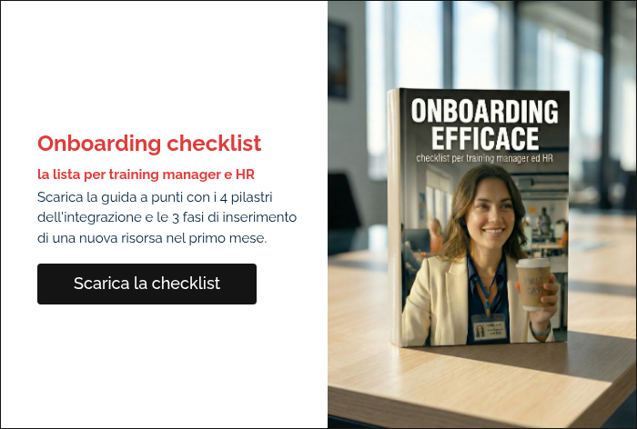 Onboarding checklist la lista per training manager e HR Scarica la guida a punti con i 4 pilastri dell'integrazione e le 3 fasi di inserimento di una nuova risorsa nel primo mese.  
