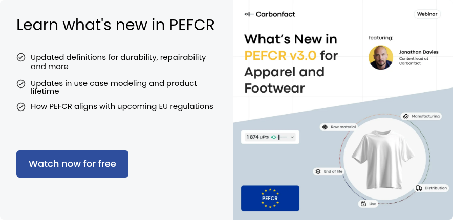 Learn what's new in PEFCR &nbsp; Updated definitions for durability, repairability&nbsp; &nbsp; &nbsp; &nbsp; &nbsp; &nbsp; &nbsp;and more &nbsp; Updates in use case modeling and product lifetime &nbsp; How PEFCR&nbsp;aligns with upcoming EU regulations &nbsp;