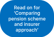 Read on for ‘Comparing pension scheme and insurer approach'