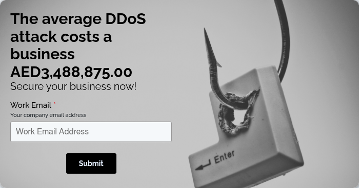 The average DDoS attack costs a business AED3,488,875.00 Secure your business now!  
