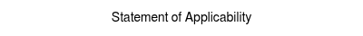 Statement of Applicability