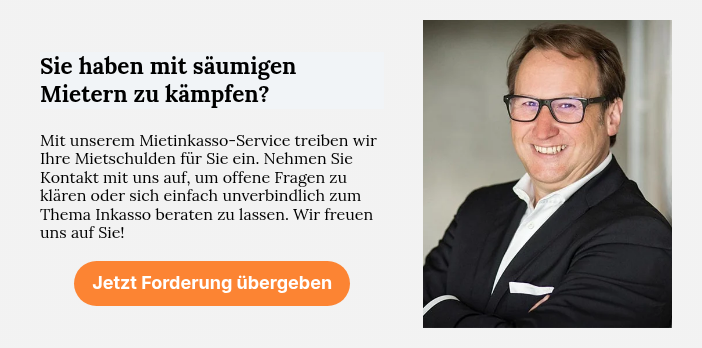 Sie haben mit säumigen Mietern zu kämpfen? &nbsp; Mit unserem Mietinkasso-Service treiben wir Ihre Mietschulden für Sie ein. Nehmen Sie Kontakt mit uns auf, um offene Fragen zu klären oder sich einfach unverbindlich zum Thema Inkasso beraten zu lassen. Wir freuen uns auf Sie!