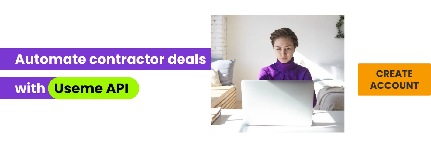 Build an automated contractor deal with API Integrate invoicing & payouts Create account