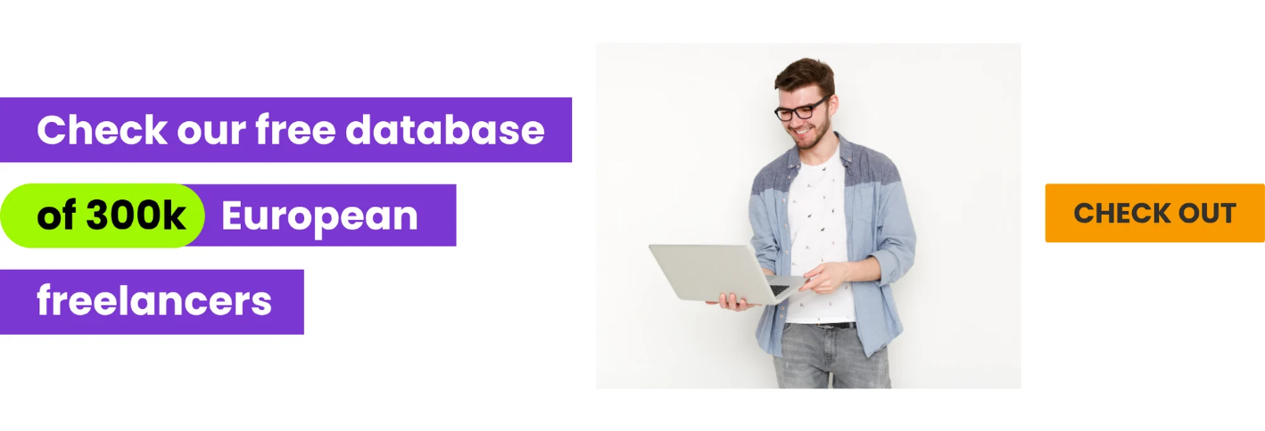 Banner: Check our free database of 300k European freelancers Check out