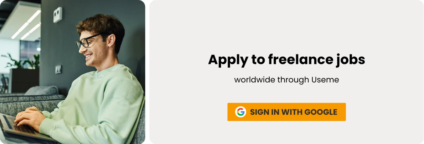 Apply to freelance jobs worldwide through Useme. Sing in with Google.