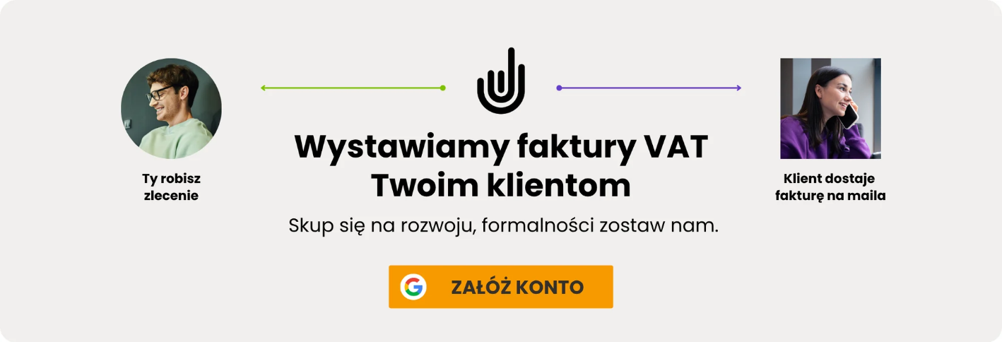 interactive 492653916395 Wystawianie faktur bez firmy – jak rozliczać się bez działalności gospodarczej? Wystawiamy faktury VAT Twoim klientom. Skup się na rozwoju, formalności zostaw nam. Załóż konto.