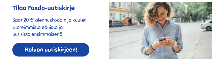 Tilaa Foxdo-uutiskirje   Saat 20 € alennuskoodin ja kuulet tuoreimmista eduista ja uutisista ensimmäisenä.   