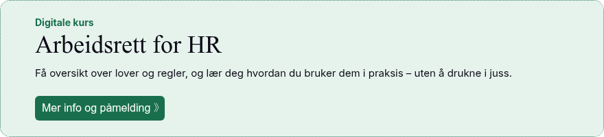 Digitale kurs Arbeidsrett for HR