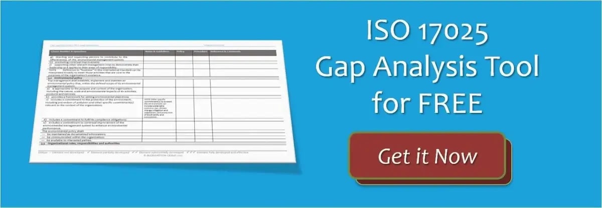 Free ISO 17025 Gap Analysis tool