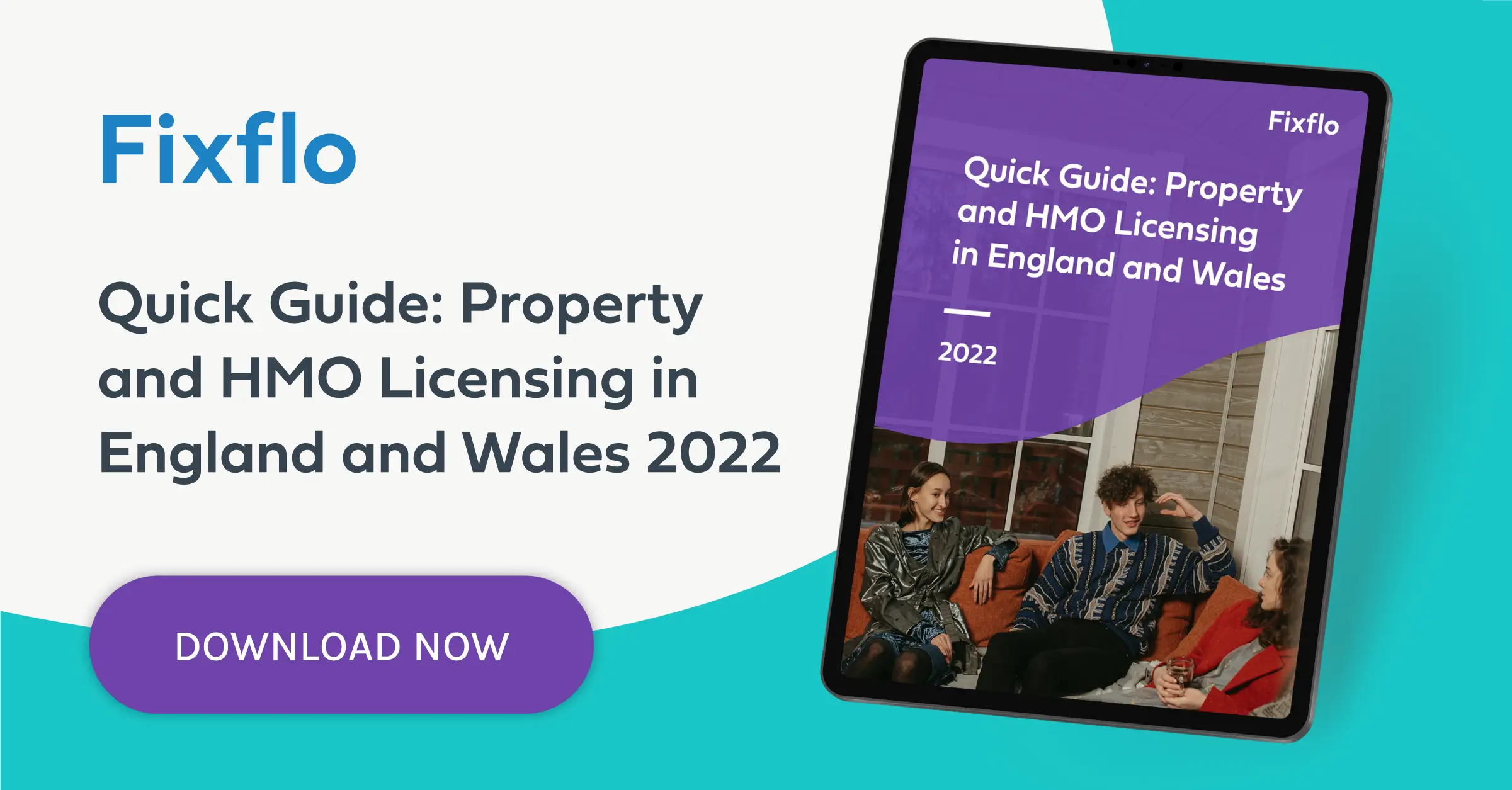 A clickable image to take you to a page to download the quick guide to property and HMO licensing in England and Wales
