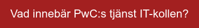 Vad innebär PwC:s tjänst IT-kollen?