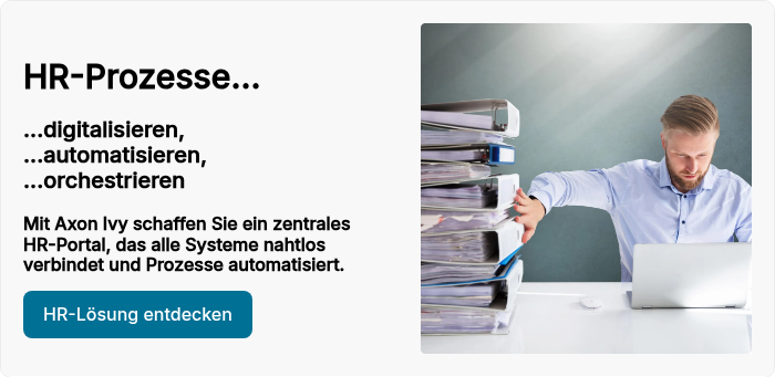   HR-Prozesse...   ...digitalisieren, ...automatisieren, ...orchestrieren   Mit Axon Ivy schaffen Sie ein zentrales HR-Portal, das alle Systeme nahtlos verbindet und Prozesse automatisiert.