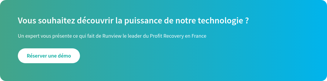 Vous souhaitez découvrir la puissance de notre technologie ?   Un expert vous présente ce qui fait de Runview le leader du Profit Recovery en France