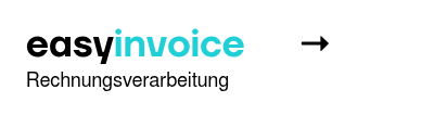 <p style="text-align: left; line-height: 1.25; font-size: 35px;"><span style="font-weight: bold;">easy<span style="color: #20d0d6;">invoice</span><span style="color: #7b1e7a;"></span></span><span style="color: #000ae5;">&nbsp; &nbsp; &nbsp;&nbsp;<span style="color: #000000;">&rarr;</span></span></p>
<p style="text-align: left; font-size: 14px; line-height: 1.25;">Rechnungsverarbeitung</p>