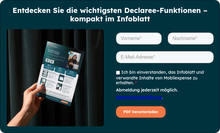 Entdecken Sie die wichtigsten Declaree-Funktionen – kompakt im Infoblatt