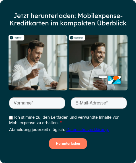 Jetzt herunterladen: Mobilexpense-Kreditkarten im kompakten Überblick