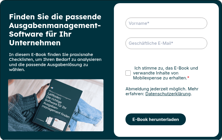 Finden Sie die passende Ausgabenmanagement-Software für Ihr Unternehmen &nbsp; In diesem E-Book finden Sie praxisnahe Checklisten, um Ihren Bedarf zu analysieren und die passende Ausgabenlösung zu wählen.