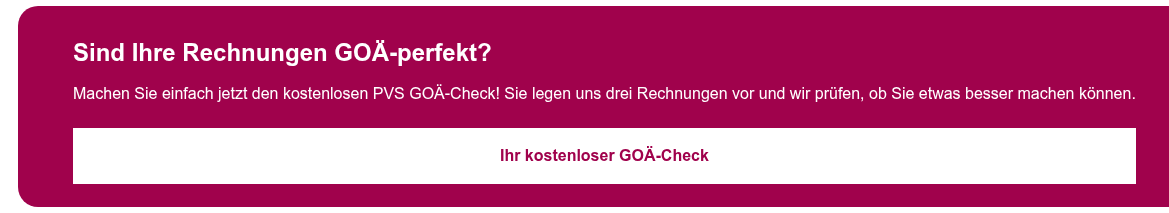 Fragen Sie unsere GOÄ-Experten!   Wie ist ein bestimmetr Behandlungsfall am Besten abzurechnen? Verschaffen Sie  sich Sicherheit – unsere GOÄ-Experten helfen weiter.  Jetzt GOÄ-Frage stellen