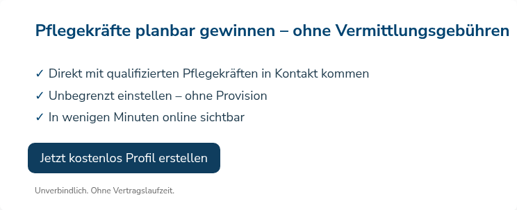 Pflegekräfte planbar gewinnen – ohne Vermittlungsgebühren