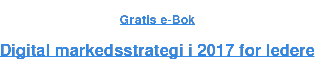 Gratis e-Bok Digital markedsstrategi i 2017 for ledere