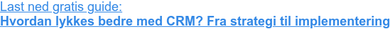 Last ned gratis guide:  Hvordan lykkes bedre med CRM? Fra strategi til implementering
