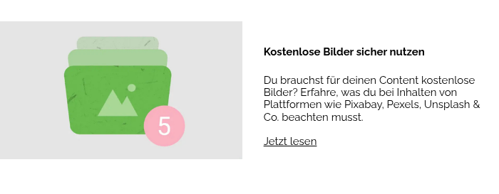 Kostenlose Bilder richtig verwenden