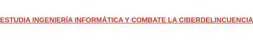 ESTUDIA INGENIERÍA INFORMÁTICA Y COMBATE LA CIBERDELINCUENCIA