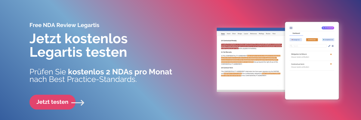 Kostenlose NDA-Prüfung mit Legartis KI