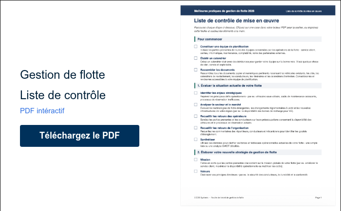 Gestion de flotte Liste de contrôle PDF intéractif &nbsp;