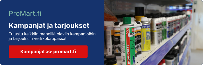 ProMart.fi Kampanjat ja tarjoukset Tutustu kaikkiin meneillä oleviin kampanjoihin ja tarjouksiin verkkokaupassa! &nbsp;