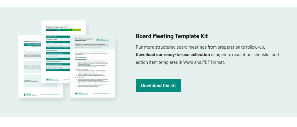Board Meeting Template Kit Mockup