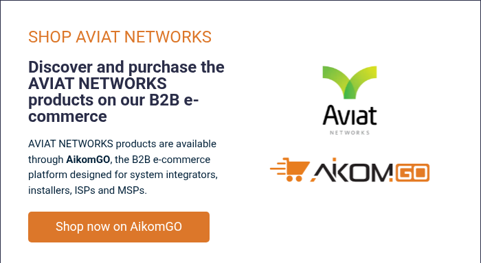 SHOP AVIAT NETWORKS &nbsp; Discover and purchase the AVIAT NETWORKS products on our B2B e-commerce &nbsp; AVIAT NETWORKS products are available through AikomGO, the B2B e-commerce platform designed for system integrators, installers, ISPs and MSPs.