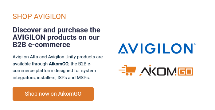 SHOP AVIGILON &nbsp; Discover and purchase the AVIGILON products on our B2B e-commerce &nbsp; Avigilon Alta and Avigilon Unity products are available through AikomGO, the B2B e-commerce platform designed for system integrators, installers, ISPs and MSPs.