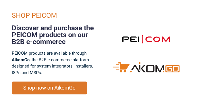 SHOP PEICOM &nbsp; Discover and purchase the PEICOM products on our B2B e-commerce &nbsp; PEICOM products are available through AikomGo, the B2B e-commerce platform designed for system integrators, installers, ISPs and MSPs.
