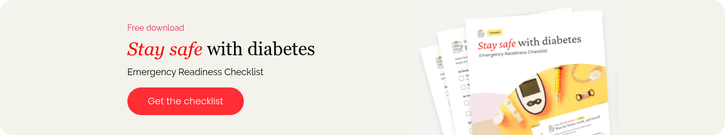 Free download Stay safe with diabetes Emergency Readiness Checklist  