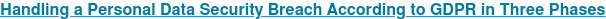 Handling a Personal Data Security Breach According to GDPR in Three Phases