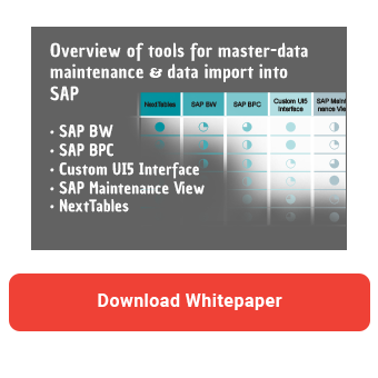 Master data maintenance NextTables