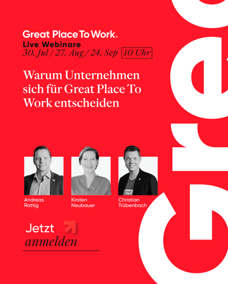 Live Q & A Webinar: Warum sich Unternehmen für Great Place To Wokr entscheiden