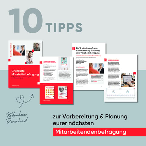 Kostenloser Checkliste-Download: 10 Tipps zur Vorbereitung & Planung eurer nächsten Mitarbeiterbefragung