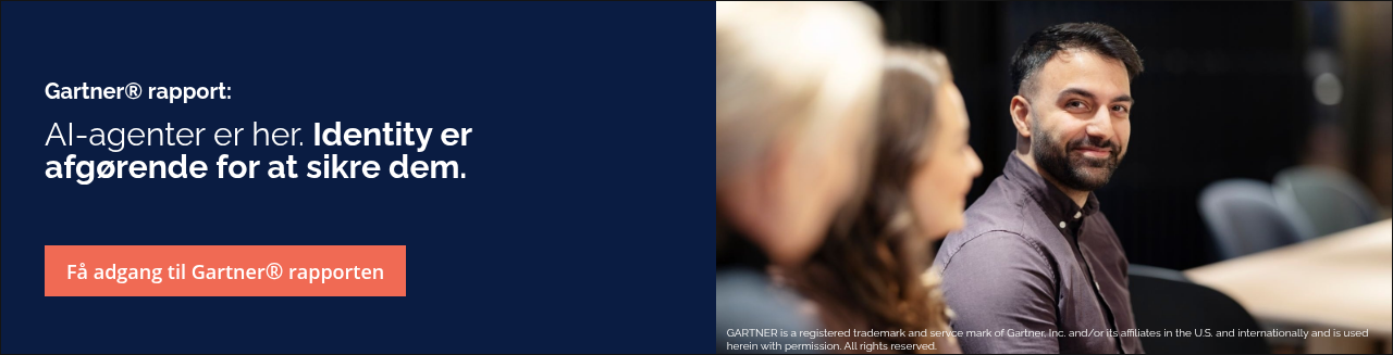 Gartner® rapport: &nbsp; AI-agenter er her. Identity er afgørende for at sikre dem.&nbsp; &nbsp; &nbsp;