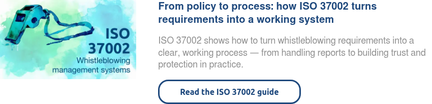 ISO 37002 Whistleblowing management systems