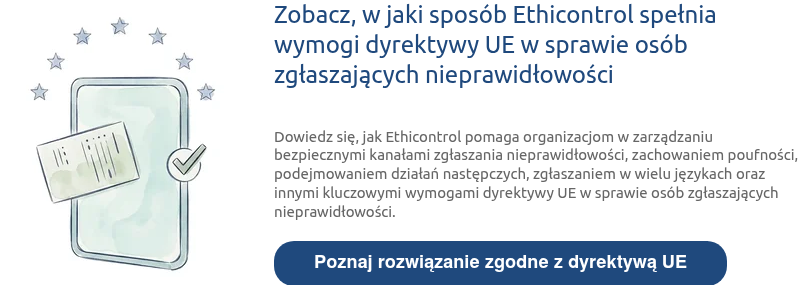 See how Ethicontrol supports EU Whistleblower Directive requirements