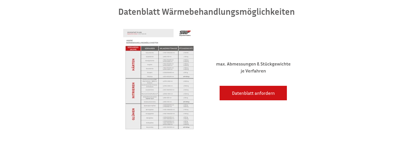 Datenblatt W&auml;rmebehandlungsm&ouml;glichkeiten