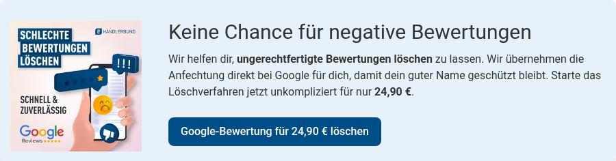 Bewertungen löschen powered by Händlerbund - Google