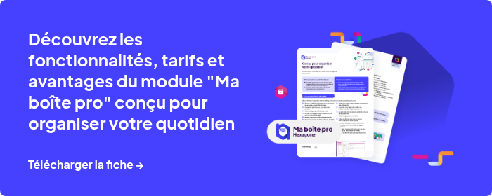 Découvrez les fonctionnalités, tarifs et avantages du module "Ma boîte pro" conçu pour organiser votre quotidien