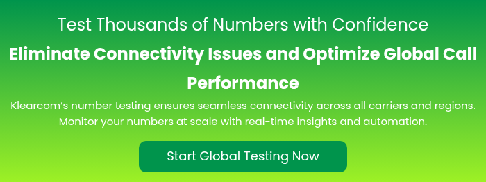 Test Thousands of Numbers with Confidence Eliminate Connectivity Issues and Optimize Global Call Performance Klearcom’s number testing ensures seamless connectivity across all carriers and regions. Monitor your numbers at scale with real-time insights and automation. &nbsp;