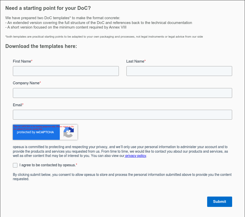 Need a starting point for your DoC? We have prepared two DoC templates* to make the format concrete: - An extended version covering the full structure of the DoC and references back to the technical documentation - A short version focused on the minimum content required by Annex VIII *both templates are practical starting points to be adapted to your own packaging and processes, not legal instruments or legal advice from our side Download the templates here: